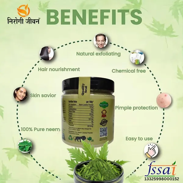 Nirogi_Jeevan_Organic_Neem_Patta_Powder_Azadirachta_Indica_Herbal_Neem_Leaves,_For_Skin_&_Hair_(250_mg)