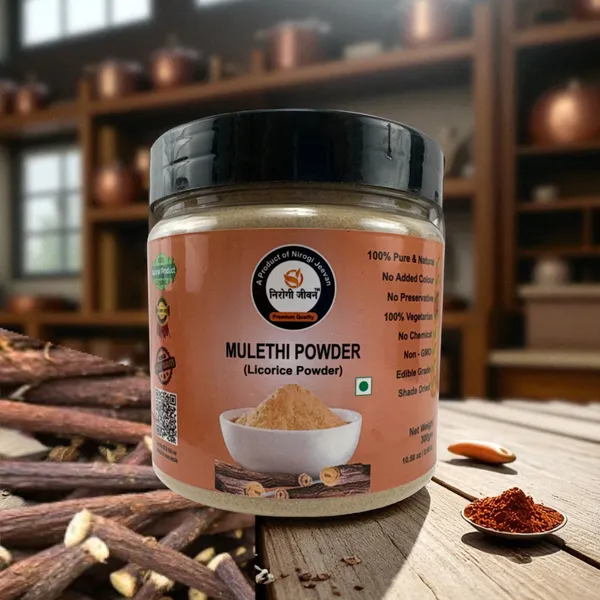 Nirogi_Jeevan_100%_Pure_Mulethi_Powder_(Liquorice)_For_Food,_Cooking,Health,Skin_&_Hair_(300_g)