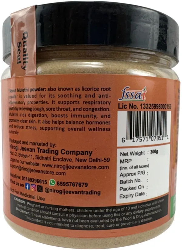 Nirogi_Jeevan_100%_Pure_Mulethi_Powder_(Liquorice)_For_Food,_Cooking,Health,Skin_&_Hair_(300_g)