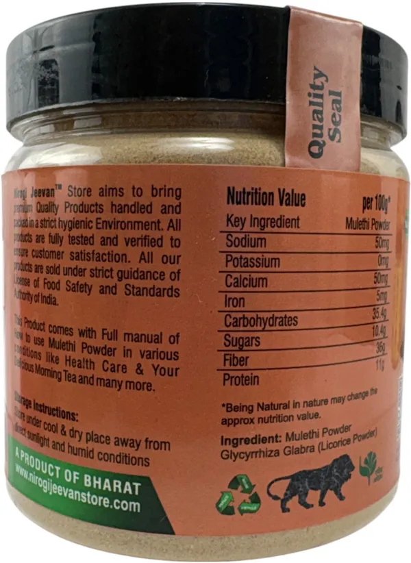 Nirogi_Jeevan_100%_Pure_Mulethi_Powder_(Liquorice)_For_Food,_Cooking,Health,Skin_&_Hair_(300_g)