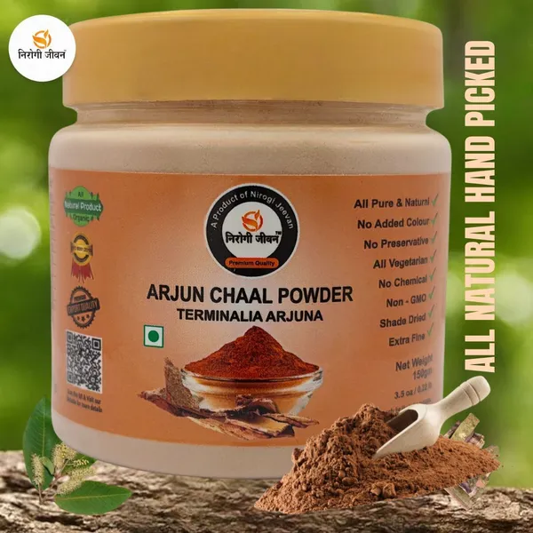 Nirogi_Jeevan_Arjun_Chhal_Powder_|_All_Pure,_Edible_&_Natural|_Healthy_Heart,_Skin_&_Hair_Care_(150_g)