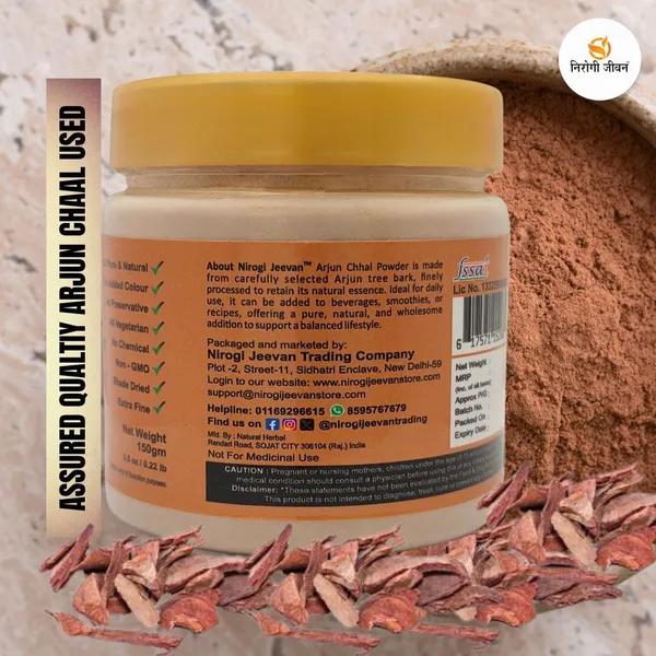 Nirogi_Jeevan_Arjun_Chhal_Powder_|_All_Pure,_Edible_&_Natural|_Healthy_Heart,_Skin_&_Hair_Care_(150_g)