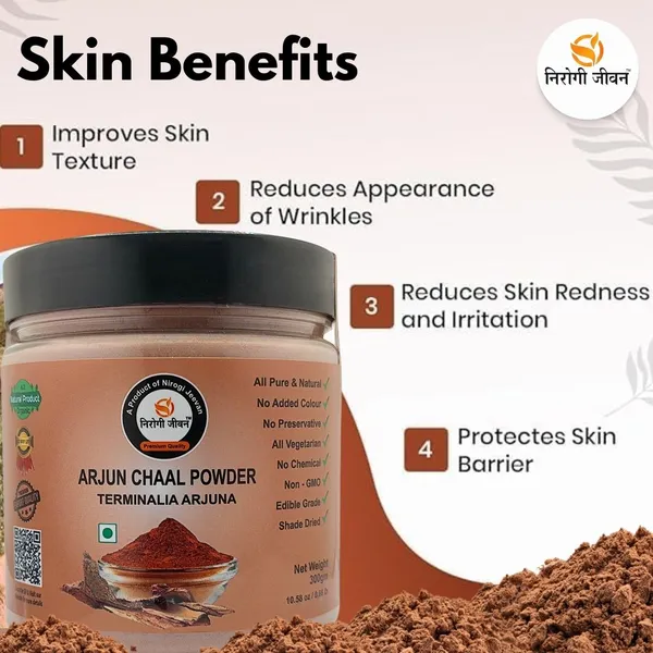 Nirogi_Jeevan_Arjun_Chhal_Powder_|_All_Pure,_Edible_&_Natural|_Healthy_Heart,_Skin_&_Hair_Care_(300_g)
