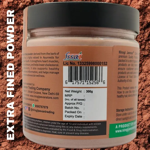 Nirogi_Jeevan_Arjun_Chhal_Powder_|_All_Pure,_Edible_&_Natural|_Healthy_Heart,_Skin_&_Hair_Care_(300_g)