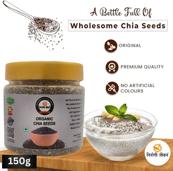 Nirogi_Jeevan_Natural_Chea_Seeds_–_Organic_Raw_Chia_Beej_|Weight_Loss_|Omega_3|_Export_Quality_(150_g)