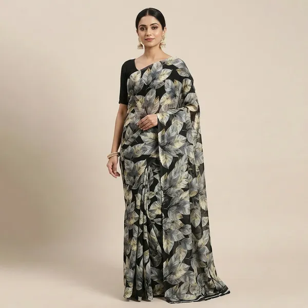 Black_100%_Chiffon_Saree_For_Women