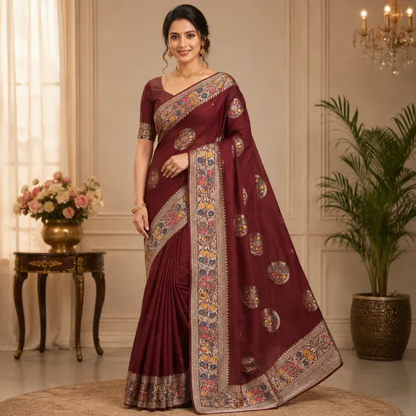 Maroon_100%_Georgette_Saree_For_Women