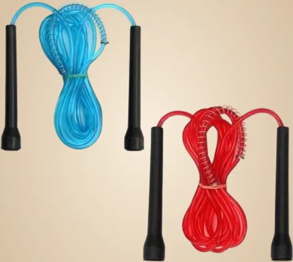 Manogyam_Cardio_Training,Intensive_Workout,Fitness_And_Leisure_Gym,Stamina_Builder_2Pc_Freestyle_Skipping_Rope_(Red,_Blue,_Black,_Length:_275_Cm)