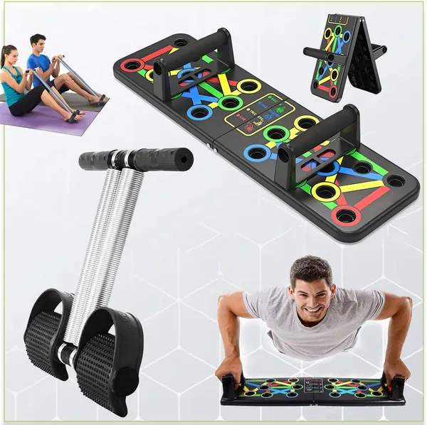 Manogyam_Combo_-_2_Push-Up_Boards,_And_Tummy_Trimmer,_Full_Body_Workout_Set_Push-Up_Bar_(Black)