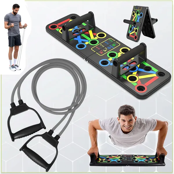 Manogyam_Combo_-_2_Push-Up_Boards,_And_Toning_Tube_Gray,_Full_Body_Workout_Set_Push-Up_Bar_(Black)