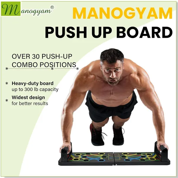 Manogyam_Combo_Of_2_Push-Up_Boards_And_Tummy_Trimmer,_Full_Body_Workout_Set_Push-Up_Bar_(Black)