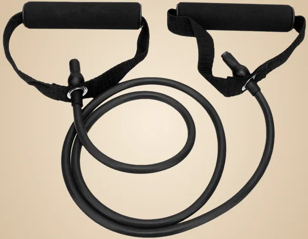Manogyam_Toning_Tube_With_Foam_Handle_Ideal_For_Physical_Therapy_Muscle_Toning_Resistance_Tube_(Black)