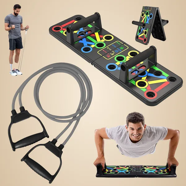 Manogyam_Combo_-_2_Push-Up_Boards,_And_Toning_Tube_Gray,_Full_Body_Workout_Set_Push-Up_Bar_(Black)