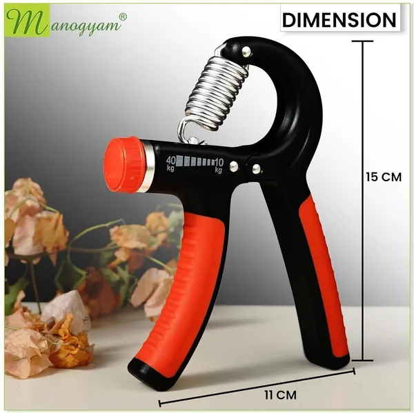 Manogyam_For_Best_Exerciser_Adjustable_10Kg_Hand_Grip/Fitness_Grip_(Black,_Orange)