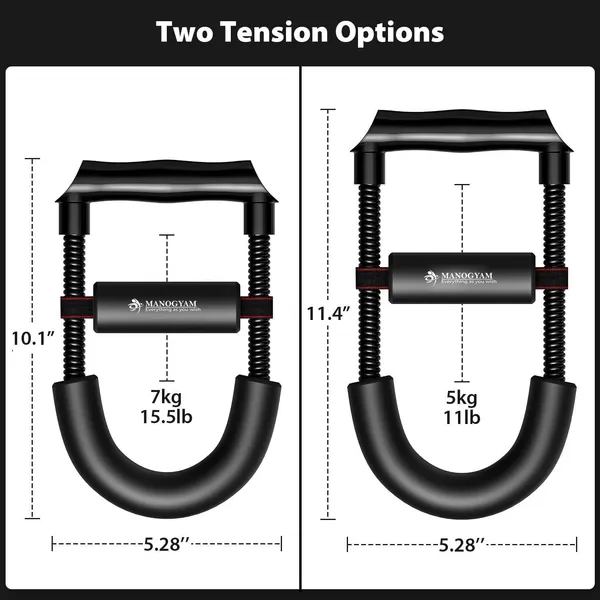 Manogyam_Adjustable_Forearm_Strengthener_Wrist_Exerciser_Hand_Grip/Fitness_Grip_(Black)