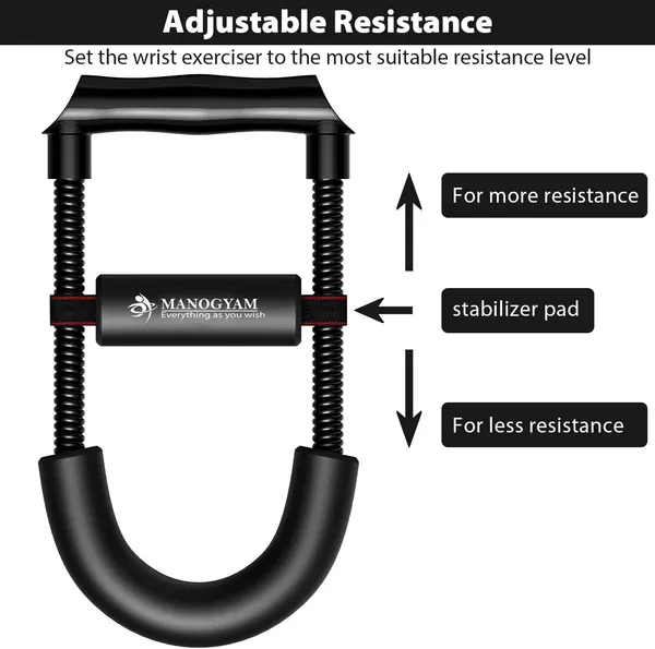 Manogyam_Adjustable_Forearm_Strengthener_Wrist_Exerciser_Hand_Grip/Fitness_Grip_(Black)