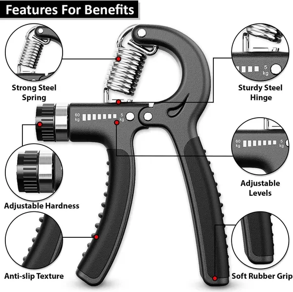 Manogyam_Adjustable_Hand_Grip_Strengthener_For_Men_And_Women_Hand_Grip/Fitness_Grip_(Grey)