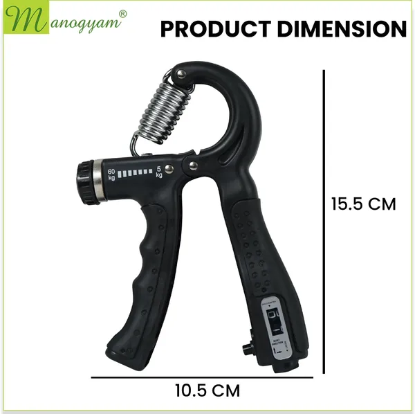 Manogyam_Countable_Hand_Strengthener_With_Adjustable_Resistance_Exerciser_Wrist_Workout_Hand_Grip/Fitness_Grip_(Black)