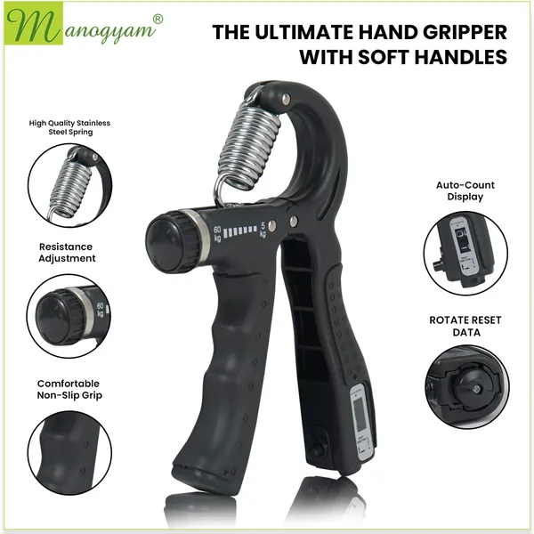 Manogyam_Countable_Hand_Strengthener_With_Adjustable_Resistance_Exerciser_Wrist_Workout_Hand_Grip/Fitness_Grip_(Black)