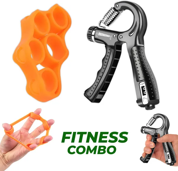 Manogyam_Combo_Pack_Of_Hand_Grip_Strengthener_And_Finger_Exerciser_Trainer_Hand_Workout_Hand_Grip/Fitness_Grip_(Black,_Orange)