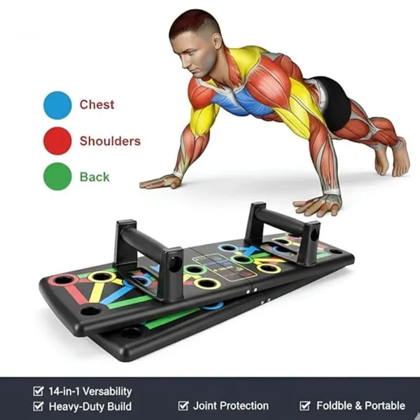 MANOGYAM_14-in-1_Push_Up_Board_with_Pencil_Skipping_Rope_|_Home_Gym_Fitness_Combo_for_Men_&_Women_|_Chest,_Arms,_Core_Workout_Equipment_|_Foldable_Pushup_Board_Black