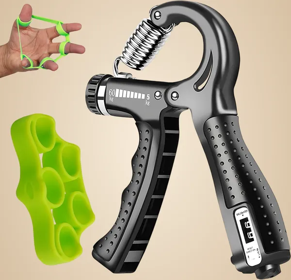 Manogyam_Combo_Pack_Of_Hand_Grip_And_Finger_Exerciser_Strength_Trainer_Hand_Workout_Hand_Grip/Fitness_Grip_(Black,_Green)