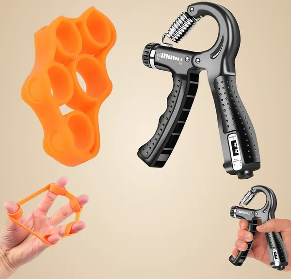 Manogyam_Combo_Pack_Of_Hand_Grip_Strengthener_And_Finger_Exerciser_Trainer_Hand_Workout_Hand_Grip/Fitness_Grip_(Black,_Orange)