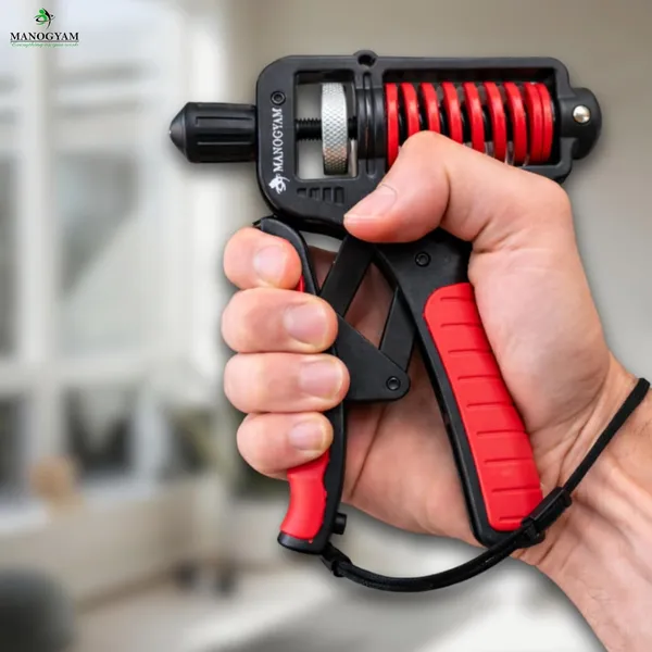 Manogyam_Adjustable_Hand_Gripper_5–165 kg_with_Wrist_Strap_–_Heavy-Duty_Grip_&_Forearm_Strengthener_for_Home_&_Gym_Workouts_(Red_&_Black)
