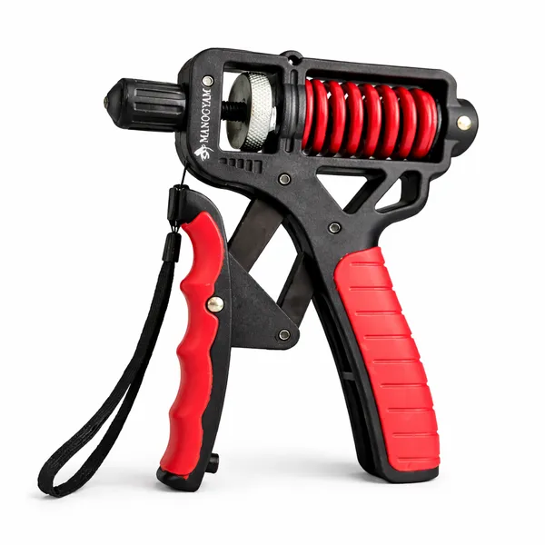 Manogyam_Adjustable_Hand_Gripper_5–165 kg_with_Wrist_Strap_–_Heavy-Duty_Grip_&_Forearm_Strengthener_for_Home_&_Gym_Workouts_(Red_&_Black)