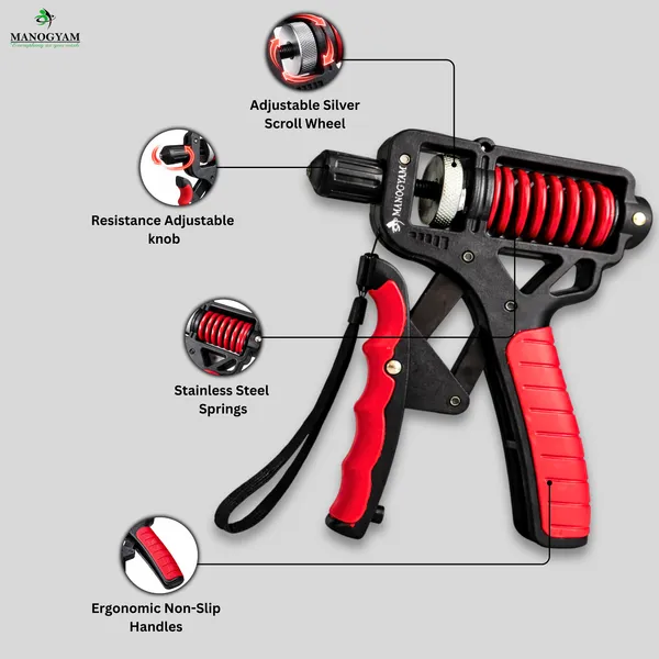Manogyam_Adjustable_Hand_Gripper_5–165 kg_with_Wrist_Strap_–_Heavy-Duty_Grip_&_Forearm_Strengthener_for_Home_&_Gym_Workouts_(Red_&_Black)
