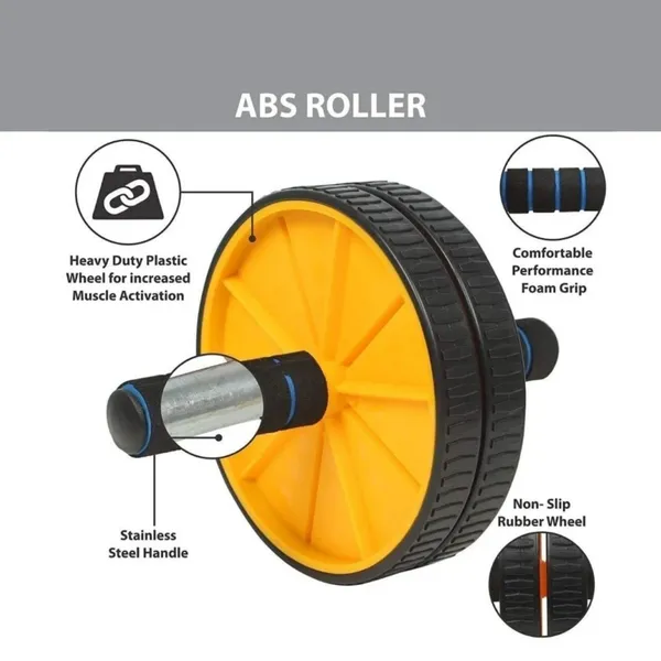 Manogyam_Core_&_Strength_Kit_Dual_Wheel_Ab_Roller_(Yellow)_with_Heavy-Duty_Double_Resistance_Tube_(Black)_-_Home_Gym_Equipment_for_Abs,_Core,_Arms_&_Full_Body_Workout