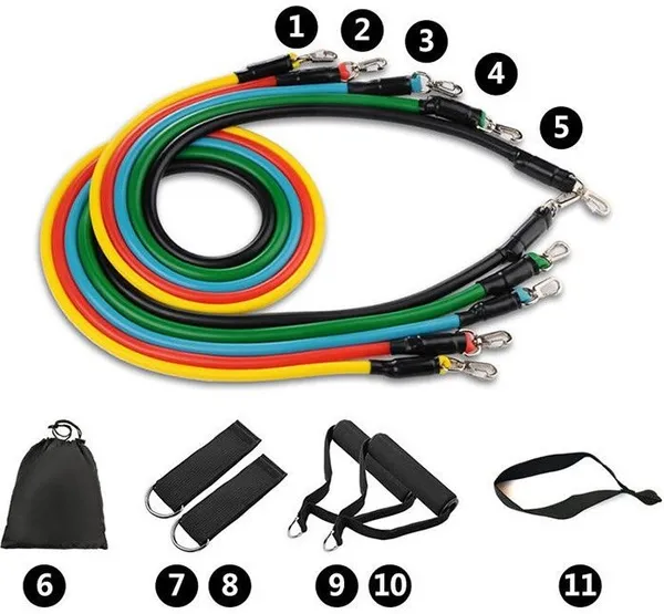Manogyam_11_Pc_Latex_Band_Strength_Training_Bands_Tube_Set_For_Fitness_In_Home_Resistance_Tube_(Multicolor)