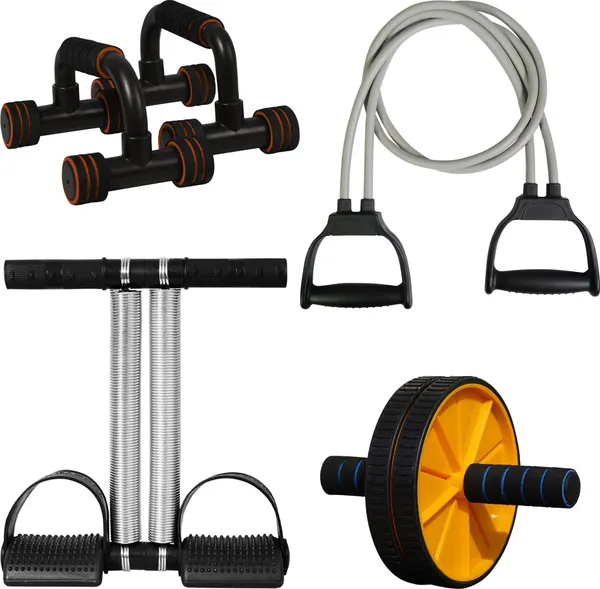 Manogyam_Double_Toning_Resistance_Tube,_Heavy_Tummy_Trimmer_,_Pushup_Bar_And_Ab_Roller_Resistance_Tube_(Multicolor)