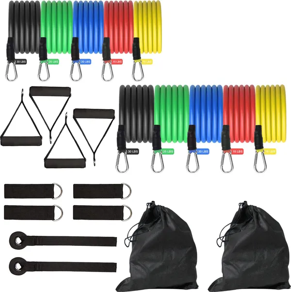 Manogyam_11_Pc_Latex_Resistance_Band_Strength_Training_Bands_Tube_Set_For_Fitness_Tube_Resistance_Tube_(Multicolor)