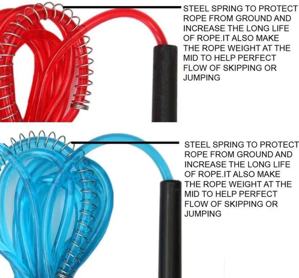 Manogyam_Cardio_Training,Intensive_Workout,Fitness_And_Leisure_Gym,Stamina_Builder_2Pc_Freestyle_Skipping_Rope_(Red,_Blue,_Black,_Length:_275_Cm)