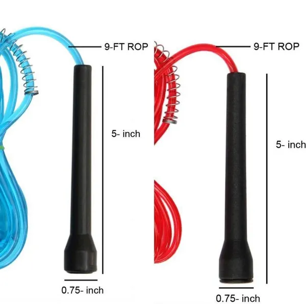 Manogyam_Cardio_Training,Intensive_Workout,Fitness_And_Leisure_Gym,Stamina_Builder_2Pc_Freestyle_Skipping_Rope_(Red,_Blue,_Black,_Length:_275_Cm)