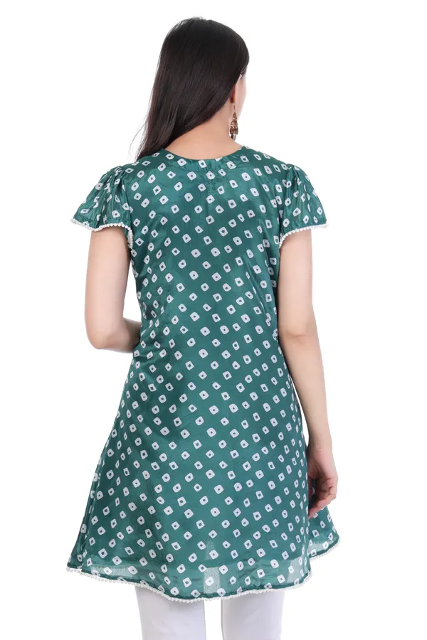 Green_Polka_Dot_Printed_Gathered_Tunic_With_Pearl_Detailing