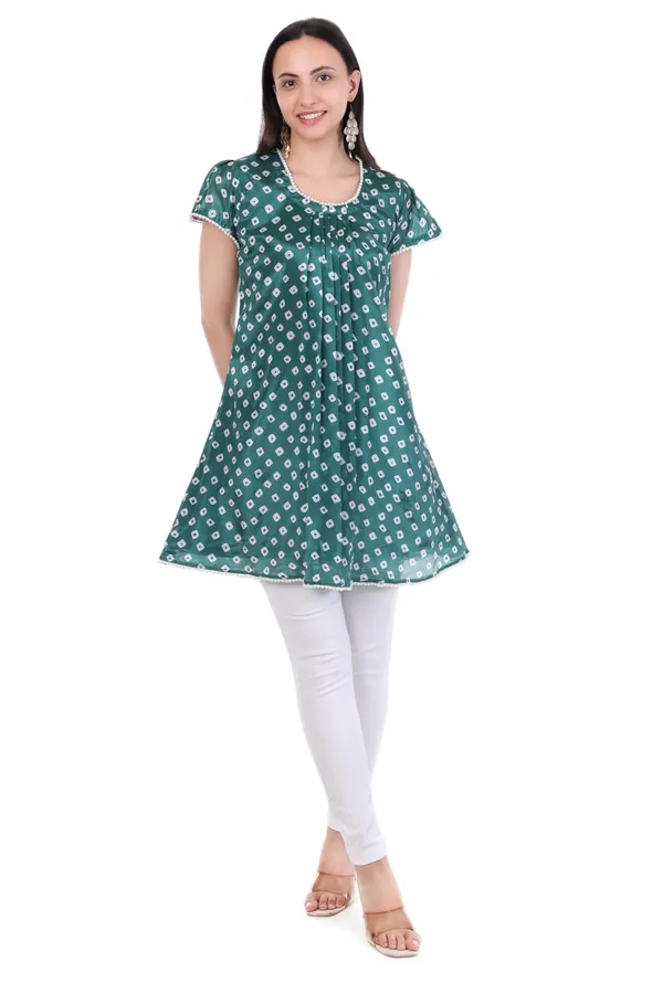 Green_Polka_Dot_Printed_Gathered_Tunic_With_Pearl_Detailing