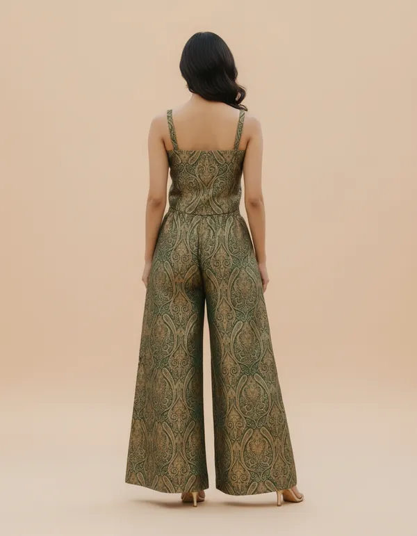 Green_Banarsi_Silk_Crop_Top_Plazzo_Set__Ethnic_Wear_Set
