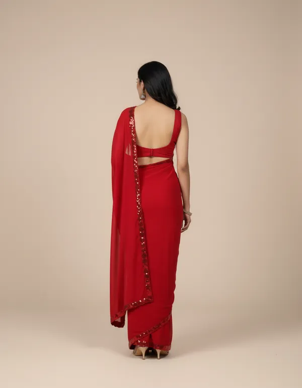 Red_Sequin_Border_Georgette_Saree