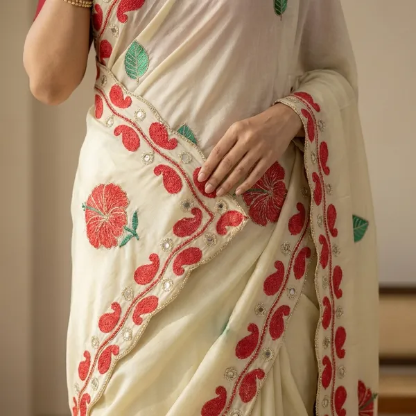 White_Georgette_Embroidered_Saree