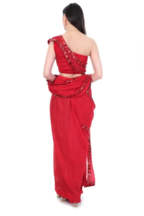 Red_Sequin_Border_Ready_To_Wear_Georgette_Saree_With_Blouse