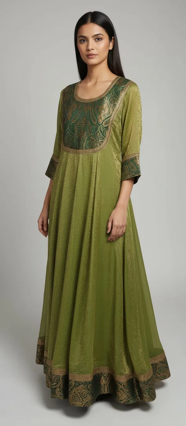 Green_Embellished_Chiffon_Kurti__Ethnic_Wear