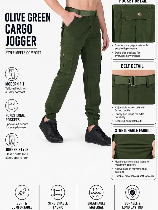 Urban_Legends_Men's_6_Pocket_Core_Cargo_Pant_Stretch_Regular_Fit_Dark_Green
