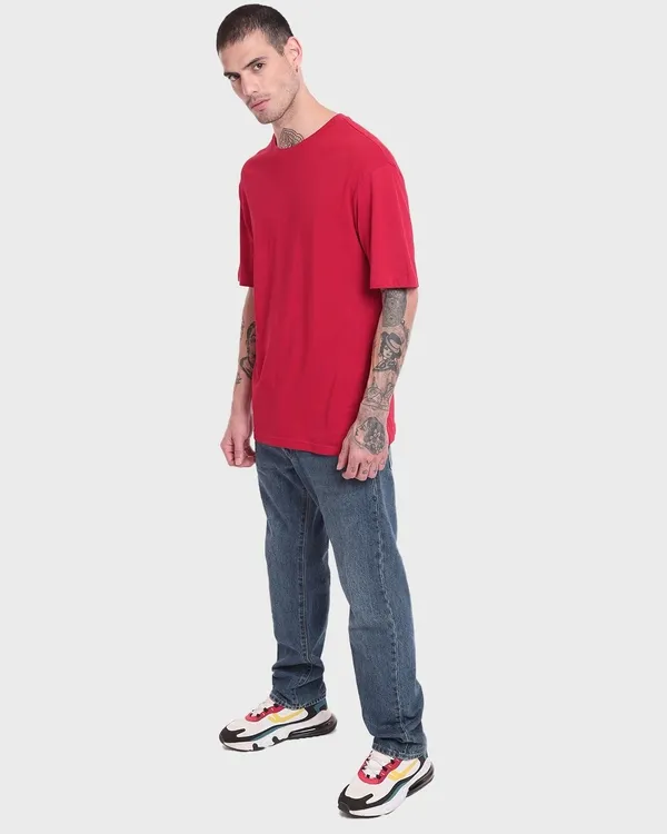 Urban_Legends_Men's_Stylish_Dropped_Shoulder_220_GSM_Oversized_Plain_Tee