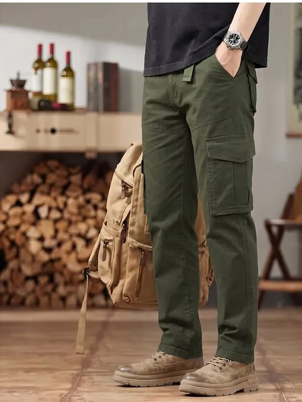 Urban_Legends_Men's_Cargo_Pant_Stretch_Comfort_Open_Bottom_Dark_Green