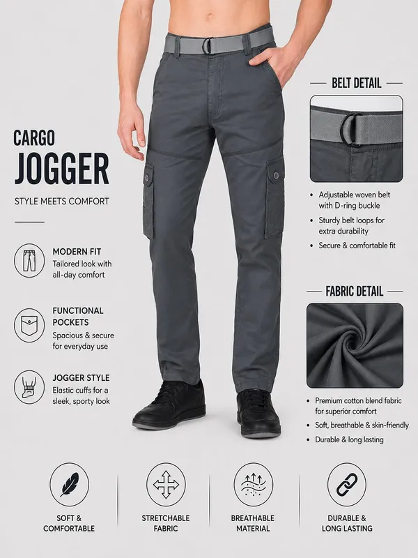 Urban_Legends_Men's_Casual_Cargo_Trouser_Comfort_Fit_Open_Bottom_Dark_Grey