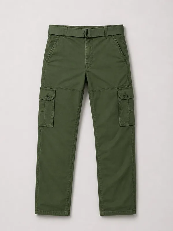 Urban_Legends_Men's_Cargo_Pant_Multi_Pocket_Open_Bottom_Dark_Green