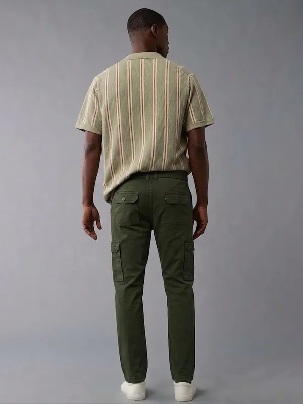 Urban_Legends_Men's_Cargo_Pant_Multi_Pocket_Open_Bottom_Dark_Green