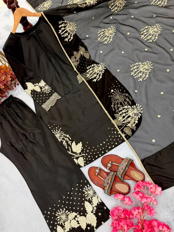 Black_Cotton_And_Natural_Crepe_Premium_Sharara_Set_For_Women